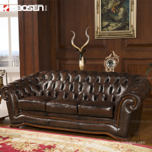 HAOSEN Customize S088 Half Real Leather Solid Wooden Frame funiture leather sofa set home /sectional living room sofa